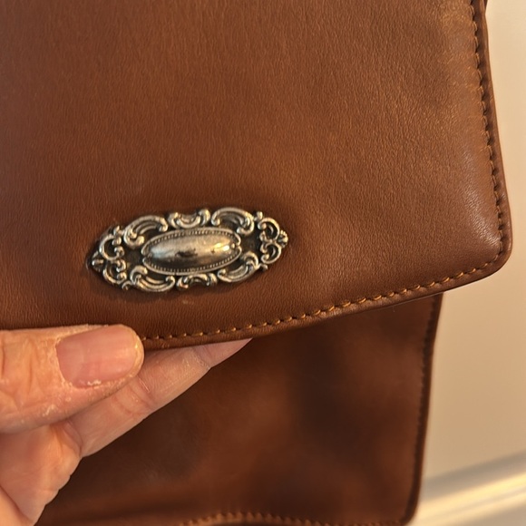 Fossil Women's Brown Leather silver Tone Crossbody Bag With Magnetic Lock Sz S - Picture 3 of 14